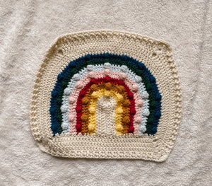 Crochet Rainbow Bobble Blanket // Summer // Lovey Blanket Size