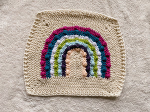 Crochet Rainbow Bobble Blanket // Jewels // Lovey Blanket Size