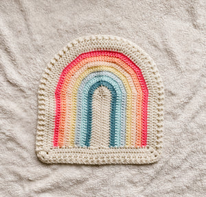 Crochet Rainbow Blanket // Pastels // Small Lovey Blanket Size