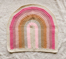 Load image into Gallery viewer, Crochet Rainbow Blanket // Rose // Large Lovey Blanket Size