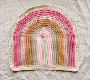 Crochet Rainbow Blanket // Rose // Large Lovey Blanket Size
