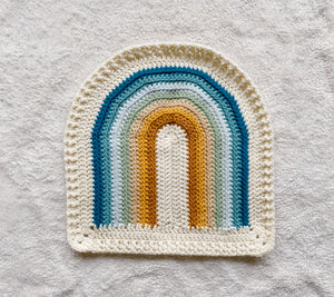 Crochet Rainbow Blanket // Ocean // Small Lovey Blanket Size