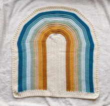 Load image into Gallery viewer, Crochet Rainbow Blanket // Ocean // Baby Blanket Size