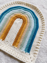 Load image into Gallery viewer, Crochet Rainbow Blanket // Ocean // Small Lovey Blanket Size