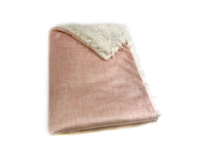 Load image into Gallery viewer, SALE // Blush Pink Linen Minky Blanket // Baby Blanket Size
