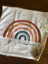 Load image into Gallery viewer, “After Every Storm Comes a Rainbow” Minky Blanket // Small Square Lovey Size