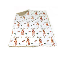 Load image into Gallery viewer, Vintage Deer Minky Blanket - Baby Blanket Size