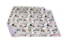 Load image into Gallery viewer, Grey “Mountain Dreams” Minky Blanket - Toddler Blanket Size