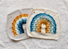 Load image into Gallery viewer, Crochet Rainbow Bobble Blanket // Sunrise // Lovey Blanket Size