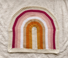 Load image into Gallery viewer, Crochet Rainbow Blanket // Sunset // Large Lovey Blanket Size