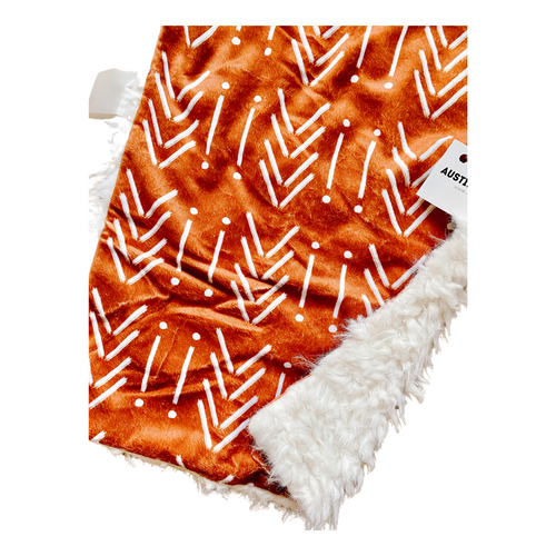 Copper Mudcloth Minky Blanket // Small Lovey Size
