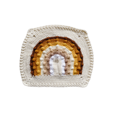 Load image into Gallery viewer, Crochet Rainbow Bobble Blanket // Golden // Lovey Blanket Size
