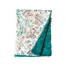 Load image into Gallery viewer, Watercolour Elephants Minky Blanket // Baby Blanket Size