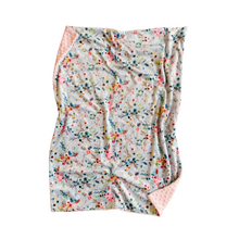 Load image into Gallery viewer, Light Blue Fable Floral Minky Blanket // Baby Blanket Size
