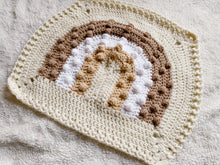 Load image into Gallery viewer, Crochet Rainbow Bobble Blanket // Neutrals // Lovey Blanket Size