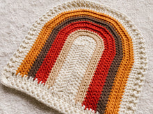 Load image into Gallery viewer, Crochet Rainbow Blanket // Rust // Small Lovey Blanket Size