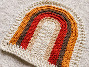 Crochet Rainbow Blanket // Rust // Small Lovey Blanket Size