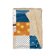 Load image into Gallery viewer, Eat/Sleep/Play Rainbow FAUX QUILT Minky Blanket // Baby Blanket Size