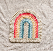 Load image into Gallery viewer, Crochet Rainbow Blanket // Pastels // Small Lovey Blanket Size