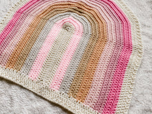 Load image into Gallery viewer, Crochet Rainbow Blanket // Rose // Large Lovey Blanket Size