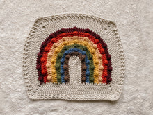 Load image into Gallery viewer, Crochet Rainbow Bobble Blanket // Autumn // Lovey Blanket Size