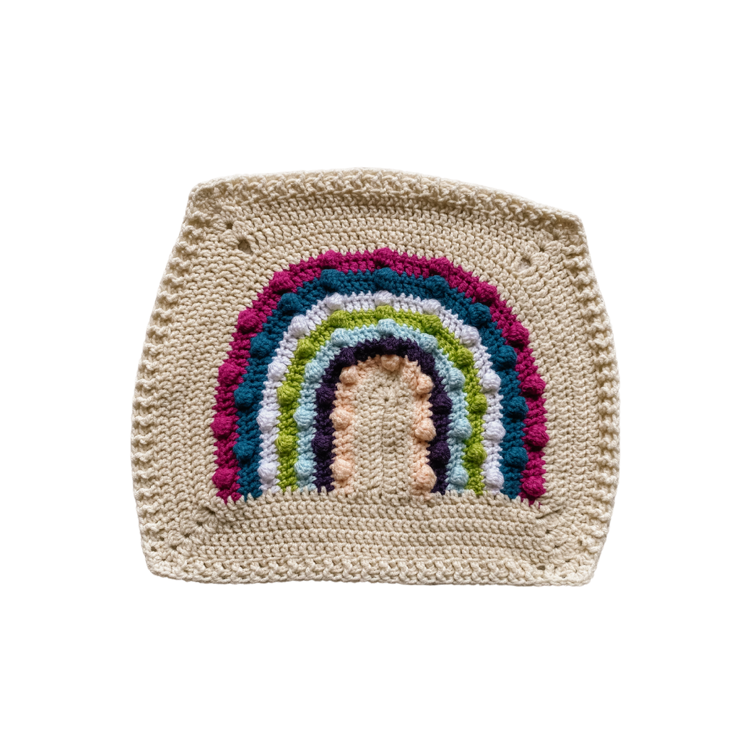 Crochet Rainbow Bobble Blanket // Jewels // Lovey Blanket Size