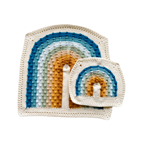 Crochet Rainbow Bobble Blanket // Ocean // Baby Blanket Size
