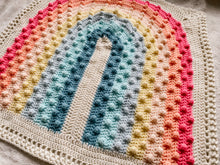 Load image into Gallery viewer, Crochet Rainbow Bobble Blanket // Pastels // Baby Blanket Size