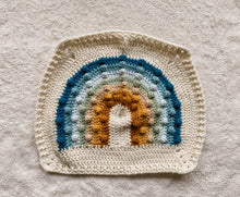Load image into Gallery viewer, Crochet Rainbow Bobble Blanket // Ocean // Lovey Blanket Size