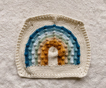 Load image into Gallery viewer, Crochet Rainbow Bobble Blanket // Ocean // Lovey Blanket Size