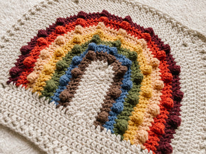 Crochet Rainbow Bobble Blanket // Autumn // Lovey Blanket Size