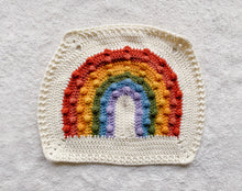 Load image into Gallery viewer, Crochet Rainbow Bobble Blanket // Classic // Lovey Blanket Size