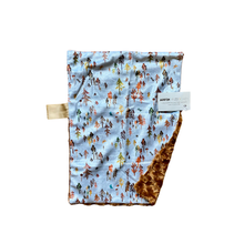 Load image into Gallery viewer, Copper/Blue Trees Minky Blanket // Small Lovey Size