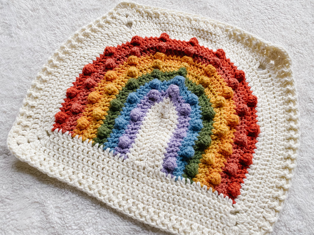 Crochet Rainbow Bobble Blanket // Classic // Lovey Blanket Size
