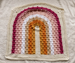 Crochet Rainbow Bobble Blanket // Sunset // Baby Blanket Size