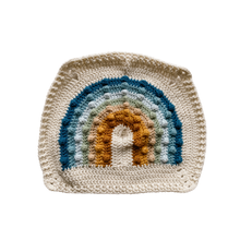 Load image into Gallery viewer, Crochet Rainbow Bobble Blanket // Ocean // Lovey Blanket Size