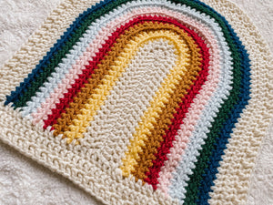 Crochet Rainbow Blanket // Summer // Small Lovey Blanket Size