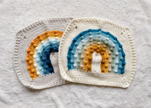 Crochet Rainbow Bobble Blanket // Ocean // Lovey Blanket Size