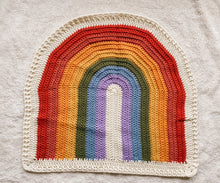 Load image into Gallery viewer, Crochet Rainbow Blanket // Classic // Large Lovey Blanket Size