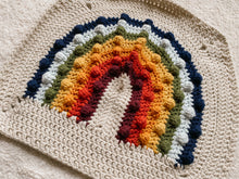 Load image into Gallery viewer, Crochet Rainbow Bobble Blanket // Burnt // Lovey Blanket Size