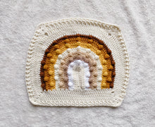 Load image into Gallery viewer, Crochet Rainbow Bobble Blanket // Golden // Lovey Blanket Size