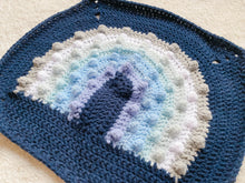 Load image into Gallery viewer, Crochet Rainbow Bobble Blanket // Arctic // Lovey Blanket Size