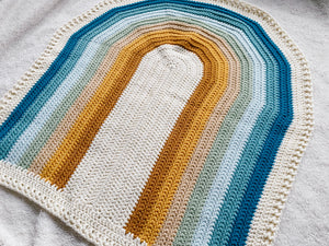 Crochet Rainbow Blanket // Ocean // Baby Blanket Size