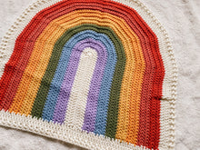 Load image into Gallery viewer, Crochet Rainbow Blanket // Classic // Large Lovey Blanket Size