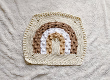 Load image into Gallery viewer, Crochet Rainbow Bobble Blanket // Neutrals // Lovey Blanket Size