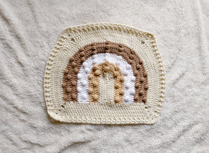 Crochet Rainbow Bobble Blanket // Neutrals // Lovey Blanket Size