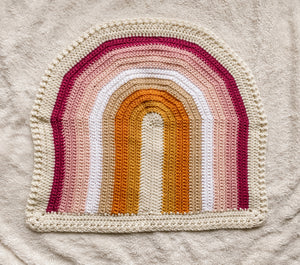 Crochet Rainbow Blanket // Sunset // Large Lovey Blanket Size