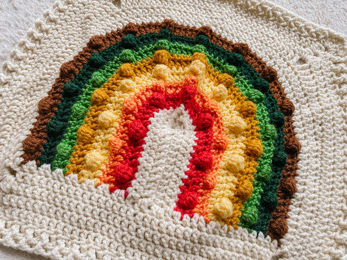 Crochet Rainbow Bobble Blanket // Forest Walk // Lovey Blanket Size