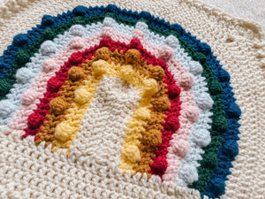 Crochet Rainbow Bobble Blanket // Summer // Lovey Blanket Size