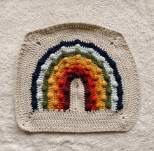 Load image into Gallery viewer, Crochet Rainbow Bobble Blanket // Burnt // Lovey Blanket Size